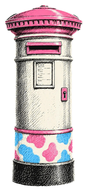 Original Chonkie illustrated British postbox